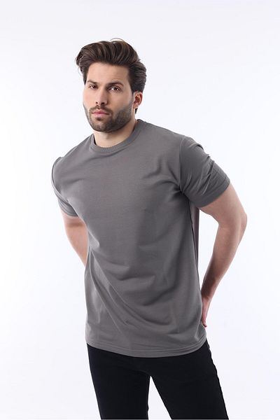 Madmext Smoked Crew Neck Basic κοντομάνικο μπλουζάκι 7042