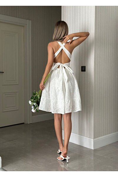 BRGCLOTHING Rochie de design importat Gipe cu volane și cravată la spate