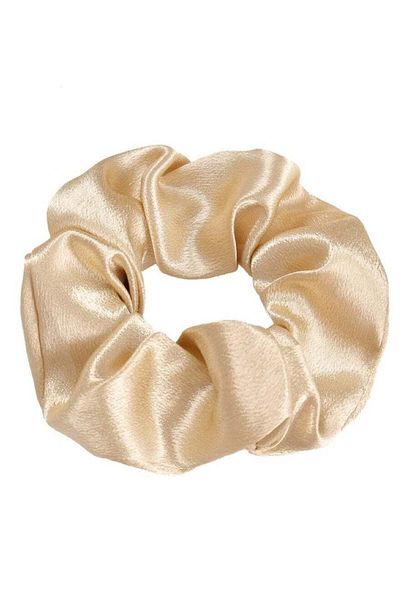 huitich Elastic Silk Scrunchie for Women Beige
