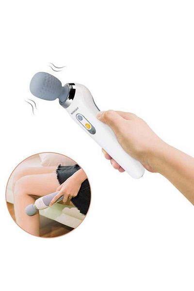 COOYA Portable Wireless Handheld Massager with 6 Speed Modes, USB Charging, Silent Operation (White)