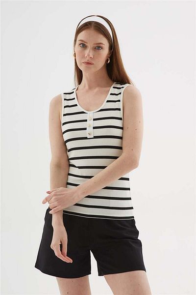 Fashion Friends Striped Undershirt Navy Blue