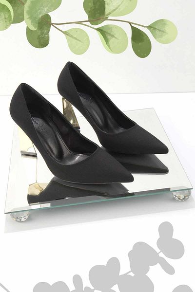 Bambi Matte Black Women's Classic Heeled Shoes K01209060038