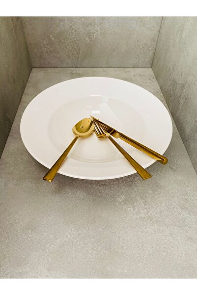 Demet Çeyiz Aksesuar Plate Pasta White Glossy 26 cm