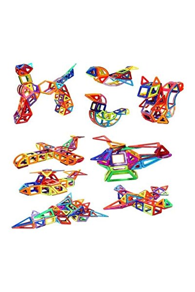 COOYA 207-Piece Colourful Sturdy And Durable Geometrical Shaped Magnetic Building Blocks Toys Set