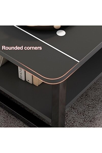 Generic Rectangle Coffee Table, Double-Layer Side Table Next to The Sofa, Suitable for Small Tea Table and S