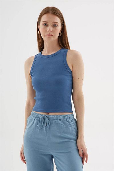 Fashion Friends Halter Neck Tank Top Blue