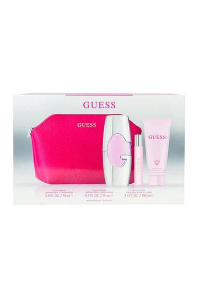 Guess Pink Gift Set for Women - 75ml EDP + 15ml Travel Spray + 100ml Lotion + Pouch