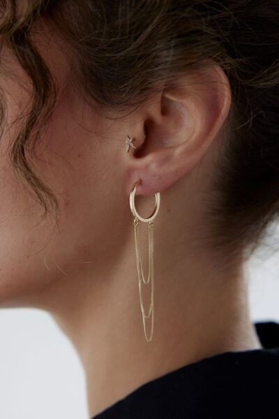 ADOR ALTIN ZİNCİR HALKA KÜPE