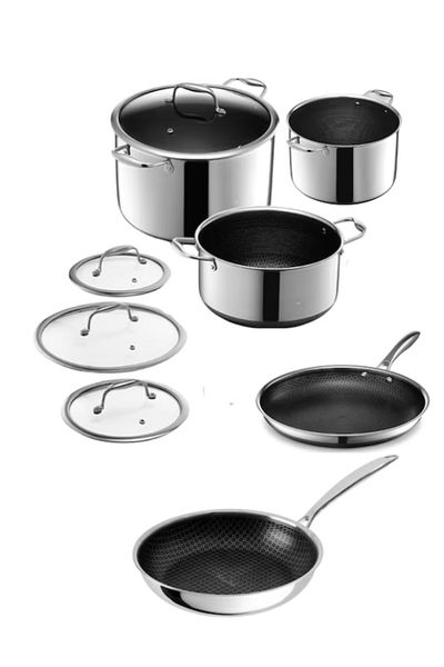 OEM Giyoca Cook GYGO2 Pots and Pans Set – 8 Pieces, Hybrid Stainless Steel