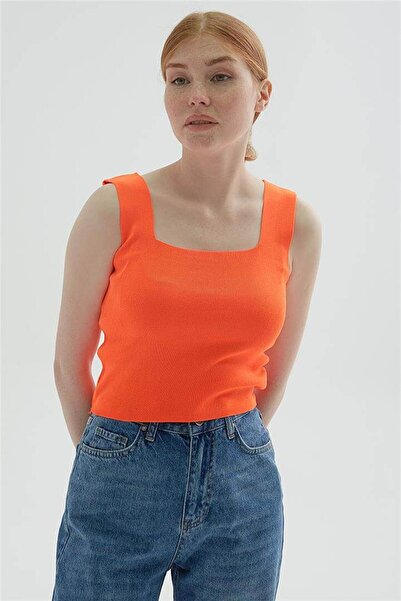 Fashion Friends Square Neck Tank Top Orange