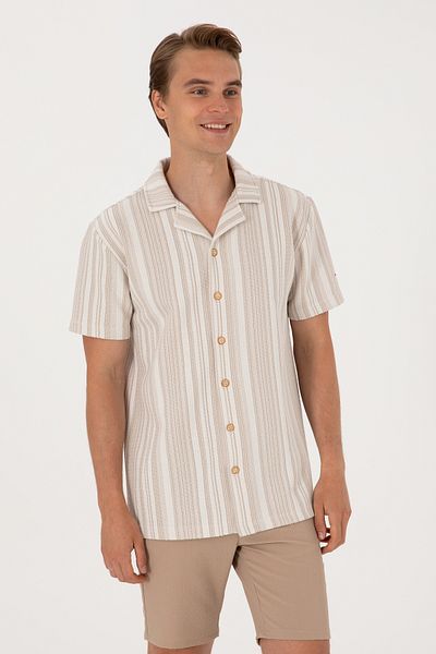 U.S. Polo Assn. Men's Beige Knitted Shirt 50306895-Vr011