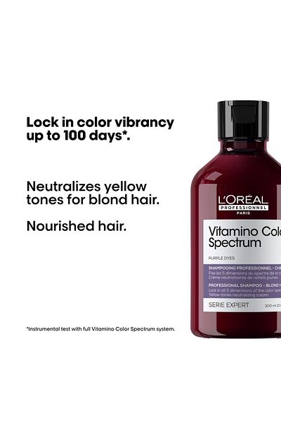 L'oreal L'Oréal Professionnel Paris Vitamino Color Spectrum Purple Shampoo - Neutralizes Yellow Tones, Enha