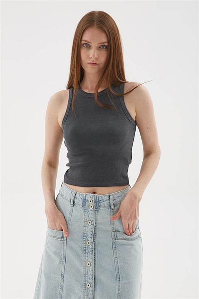 Fashion Friends Halter Neck Tank Top Gray