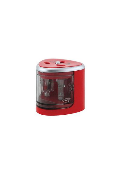 daço Daco Electric Double Pencil Sharpener, with Batteries and Container, for 6/12 mm Pencils