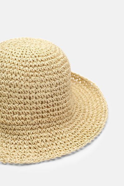mathilda store Women's Ecru Straw Bucket Hat