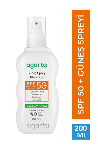 Agarta SPF 50+200 ml  Yüz Ve Vücut Güneş Spreyi