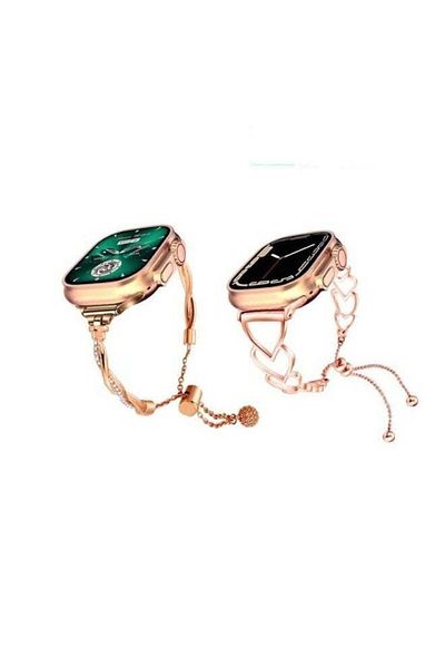 ADMOS Women Full touch Amoled Display Smart Watch with a Golden Bracelet Pair & Additional Chain Watchband
