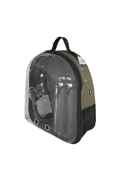 Modafiks Paw Astronaut Transparent Carry Backpack Khaki 24x32x42 cm