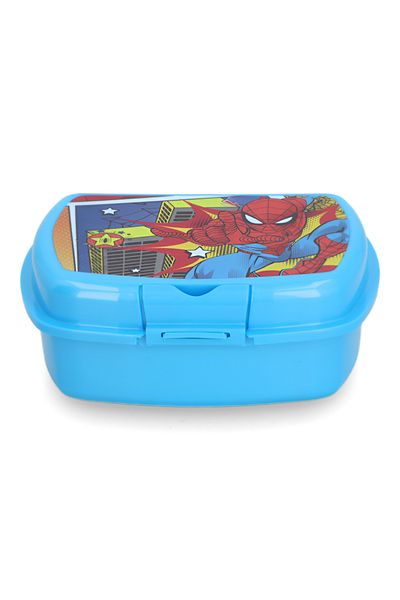 Stor Urban Spiderman Arachnid Themed BPA-Free Rectangular Plastic Sandwich Box Blue and Red