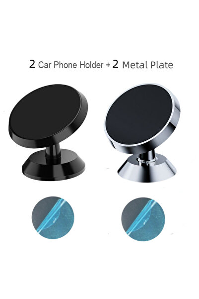 Choice حامل هاتف مغناطيسي للسيارة قابل للدوران باللون الأسود والفضي، يُثبت عل...
