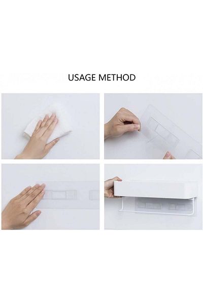 EG STORAGE Storage shelf, plastic/metal, white, 33 x 13 x 14.4 cm