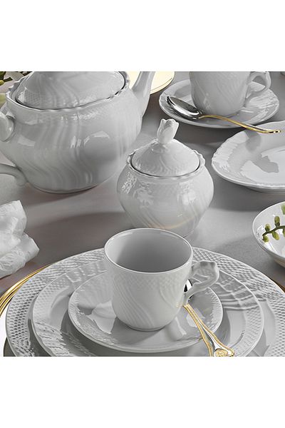 EVALIZA Caserta White 36 Piece Breakfast Set for 6 People