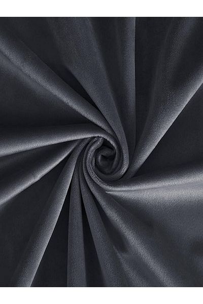 Metropolitan Concept Set Of Two Konan Velvet Curtains, Dark Gray, Worked On Staple Rings, 2x150x250 Cm