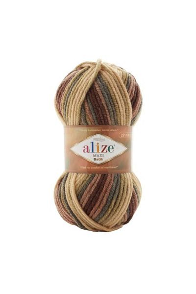 Alize 3 spools of Eliza Maxi Batik colored yarn_ Color No. 7804 SUPERLANA MAXI BATİK