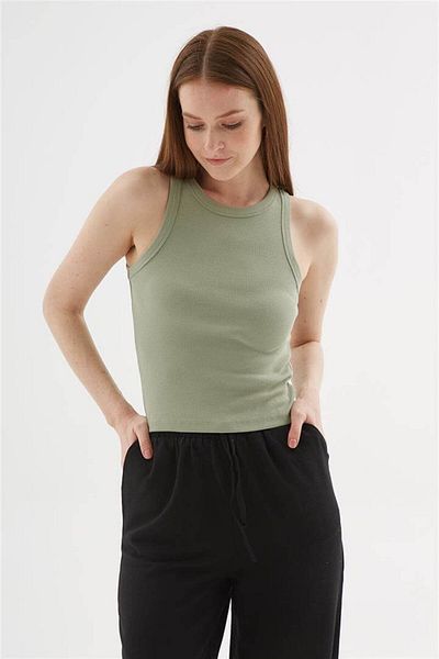 Fashion Friends Halter Neck Tank Top Khaki