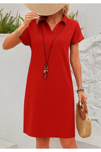Little Visqon Women's Short Sleeve V Neck Wrap Dress