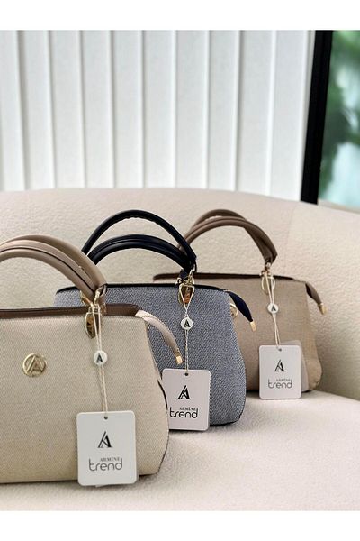 Armine Trend Denim Hand and Shoulder Bag Arm113 Navy Blue