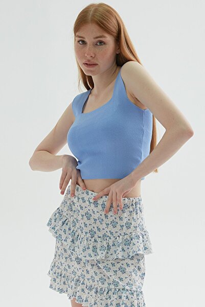 Fashion Friends Square Neck Tank Top Blue