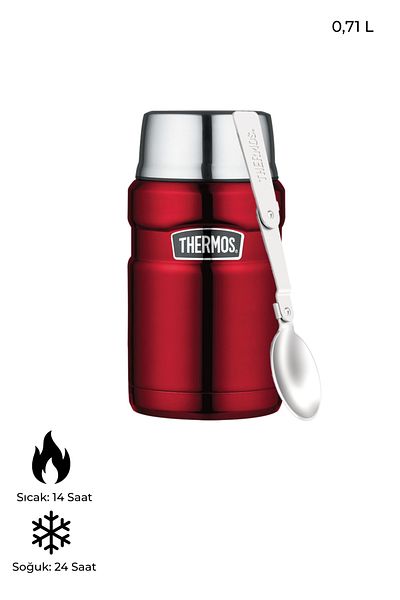 Thermos Stainless Steel 710 ml Food Thermos – Leakproof Wide Mouth with Spoon Serving Lid
