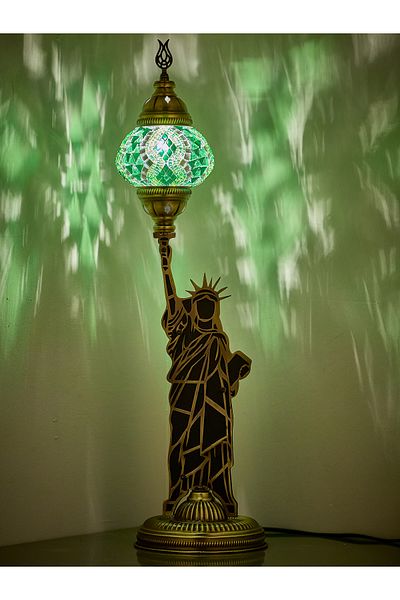 Demmex Decorative Table Lamp with Mosaic Stones - Statue of Liberty Design