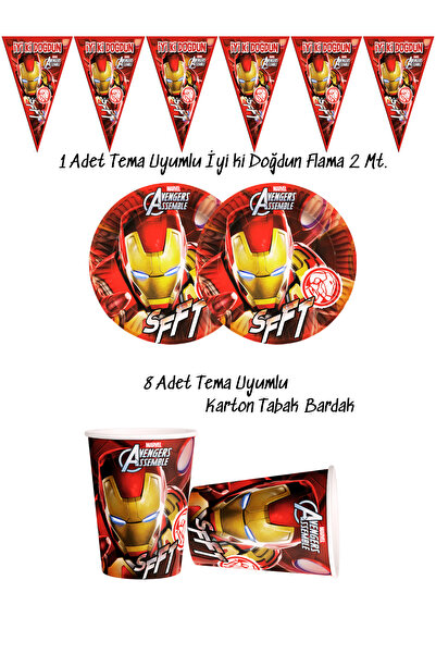 snowparty Θεματικά στολίδια γενεθλίων με πιάτα, φλιτζάνια και σημαία