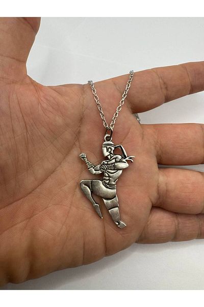 Herşey Nota Muay Thai Warrior – Unisex Necklace with Fighter Figure (60 cm Chain)