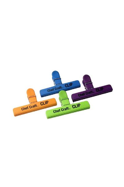 Chef Craft Rubber Tip Durable Plastic Bag Clips Assorted Color Large