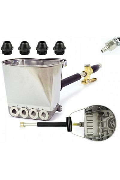 VERDA Instrument pneumatic profesional de tencuială cu 4 duze metalice filetate SN0309
