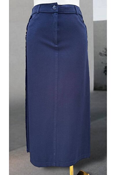 Sentez Yanları Püsküllü Kanvas Etek 5442