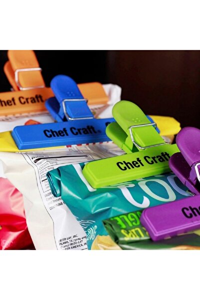 Chef Craft Rubber Tip Durable Plastic Bag Clips Assorted Color Large