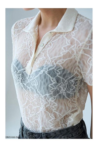 Coral Buttoned Blouse Ecru