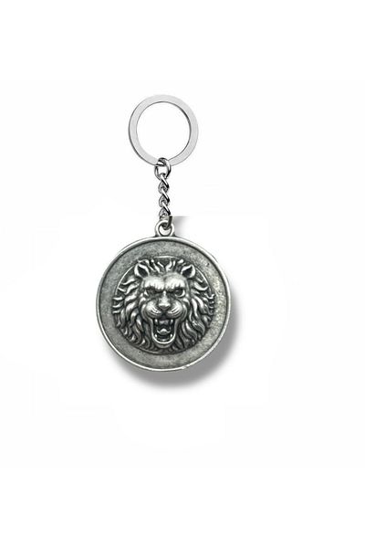 Herşey Nota Lion's Majesty – Unisex Metal Keychain with Lion Locket Figure