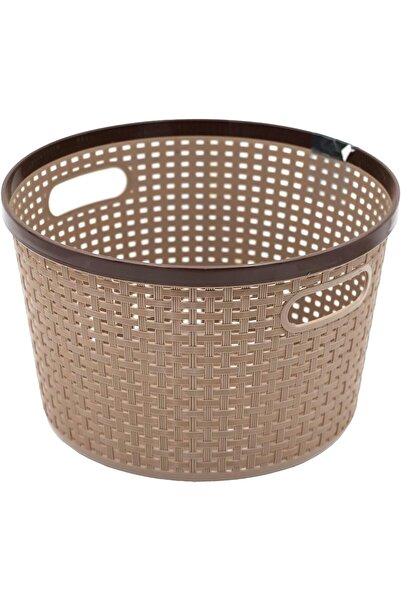 Ideal Pack Nakoda Coco Round Shape Plastic Storage Basket with Lid