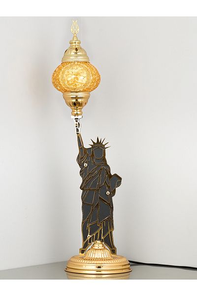 Demmex Decorative Table Lamp with Mosaic Stones - Statue of Liberty Design