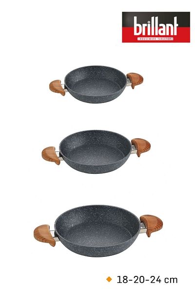 Brillant Alpha Bio Granite 3-Piece Pan Set 18-20-24 cm
