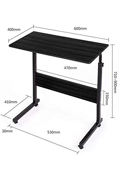 Generic Adjustable Portable Laptop Desk - Bedside Computer Table for Home & Office Use