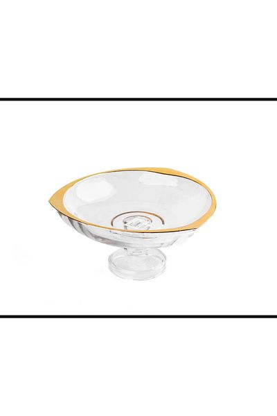 TOHFAT-AL MAIDAH Fruit plate with a golden crystal triangle base