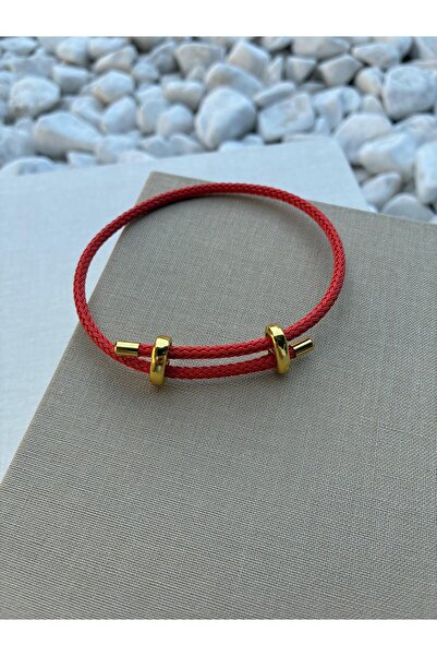 Hedef Bijuteri Renkli Ayarlanabilir Çelik Detaylı Örme İp Bileklik