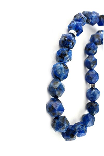 OSESHOP Lapis Lazuli Stone Steel Tassel Design Natural Stone Prayer Beads
