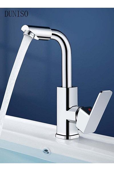 Generic DUNISO Stainless Steel Kitchen Faucet with 360° Rotating Water Outlet Vintage Single Handle Kitchen